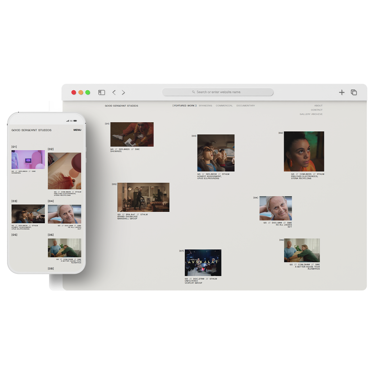 Good Sergeant Studios portfolio website